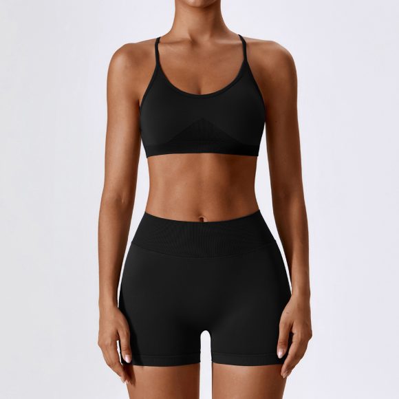 Seamless Beauty Back Yoga Clothes Running Quick-drying Tight Sports Fitness Clothes Suit Women - Image 3