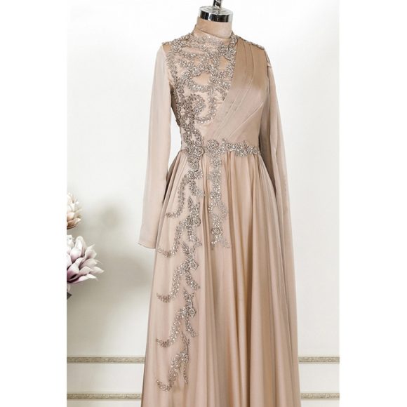 Champagne Muslim Evening Dress Formal Party - Image 3