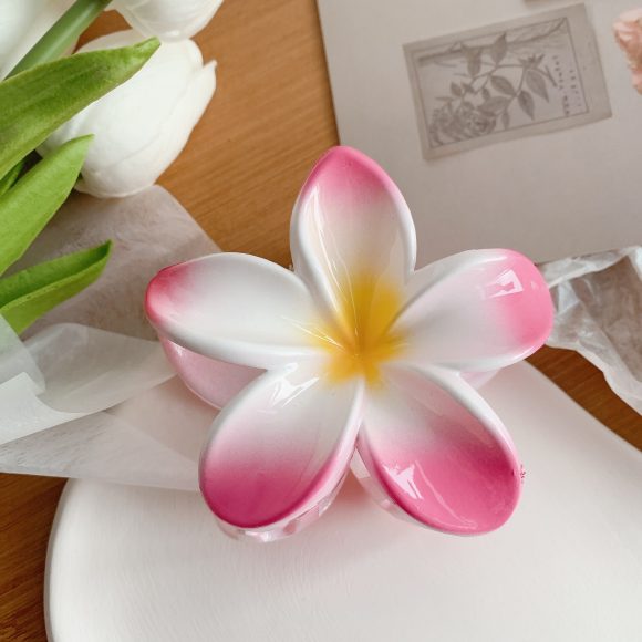 Muweordy Plumeria Hair Clips Flower Hair Clip Trendy Hair Claw Clip Popular Hair Catch Korean Hair Accessories For Women - Image 8