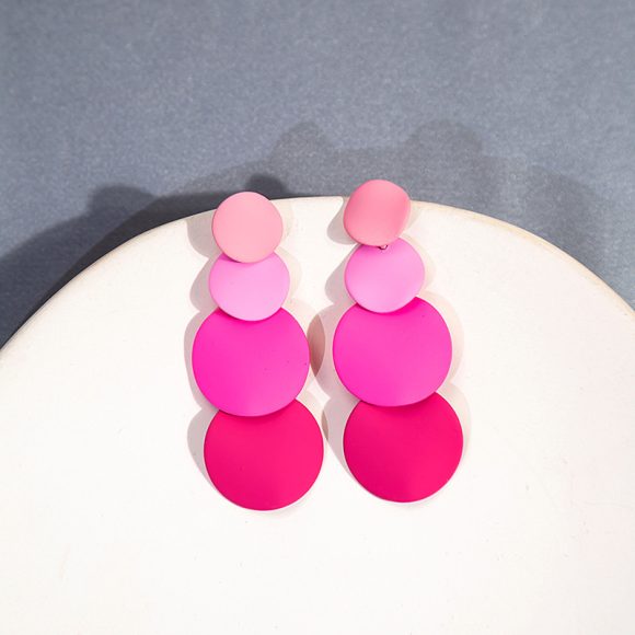Macaron Wafer Tassel Stud Earrings Korean Style - Image 3