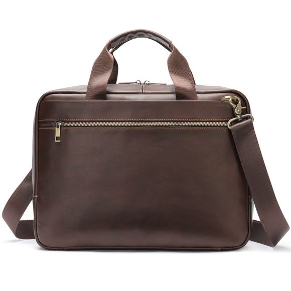 Genuine Leather Large Capacity Briefcase Men's Horizontal First Layer Cowhide Computer Storage Bag - Image 5
