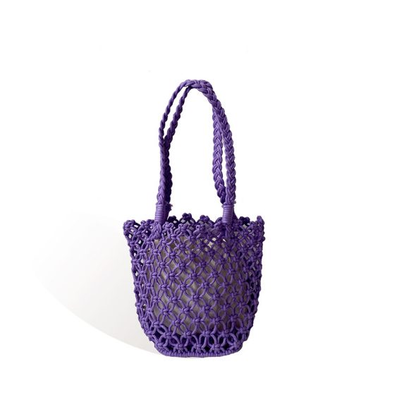 Retro Bucket Bag Vacation Straw Casual Woven Bag - Image 4