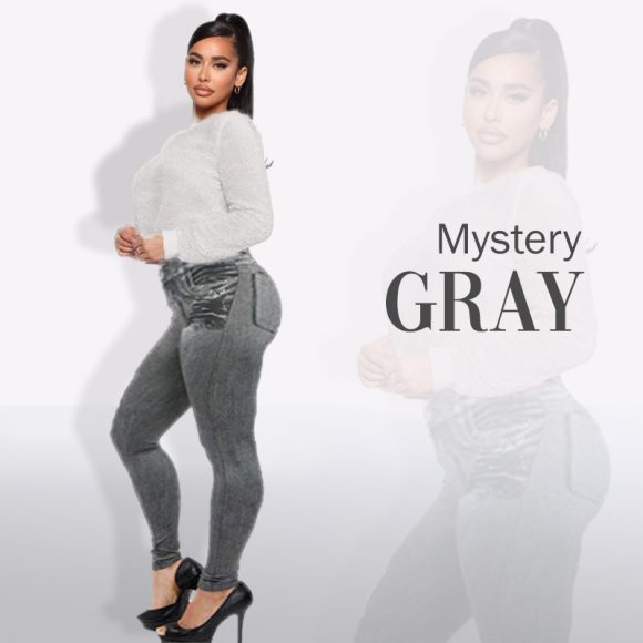 High Rise Waist Skinny Slim Fit Stretch Casual Basic Denim Pants With Faux  Pockets - Image 4