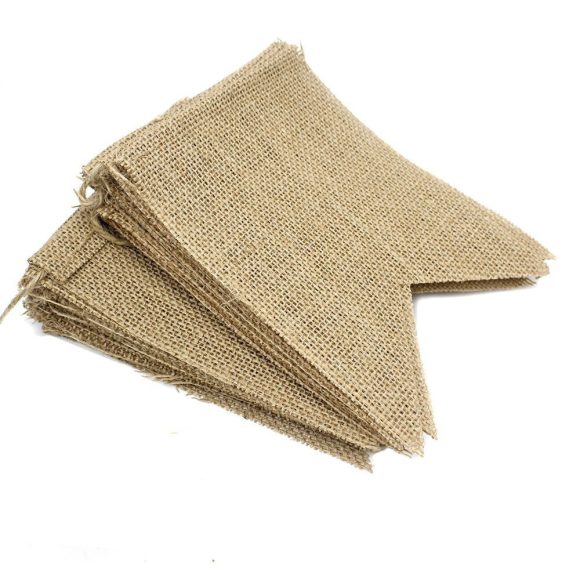 15 PCs Linen For Wedding Decoration Pennant Party Wedding Dovetail Pennant Linen Hanging Flag - Image 8