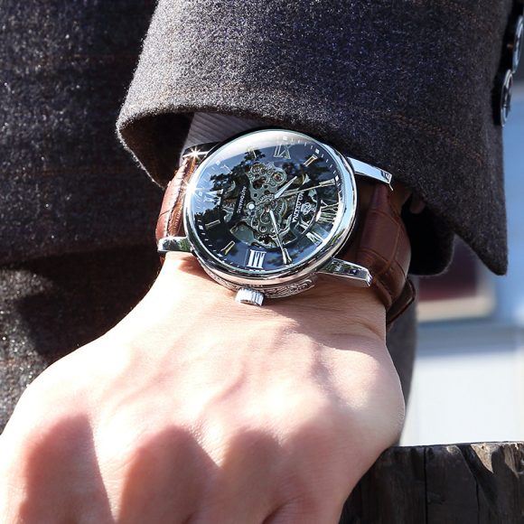 Automatic Mechanical Woven Mesh Belt Men's Watch - Image 5