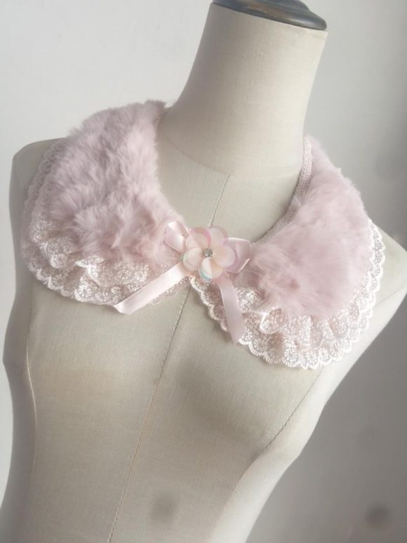 Versatile Lace With Lace And Cute Fur Collar - Image 2