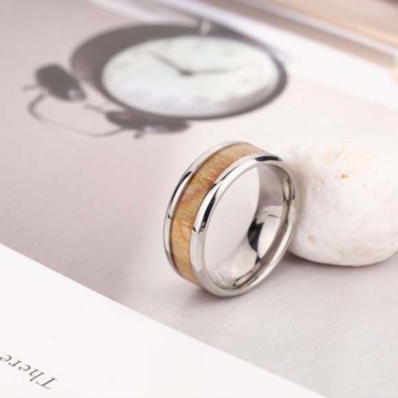 New Fashion Simple European And American Wood Leather Ring - Image 2