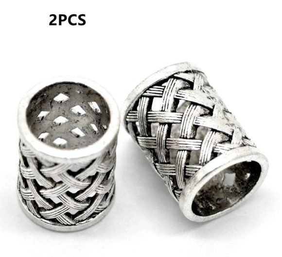 Ornament Accessories Large Hole Beads Ancient Silver Hollow Carved - Image 2