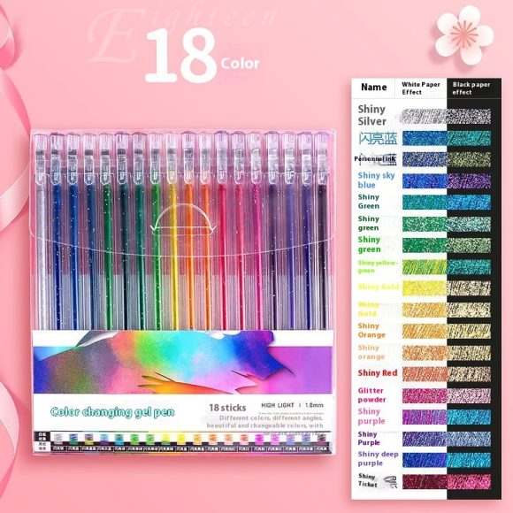 Shiny Crystal Gel Pen Fluorescent Pen Set - Image 2