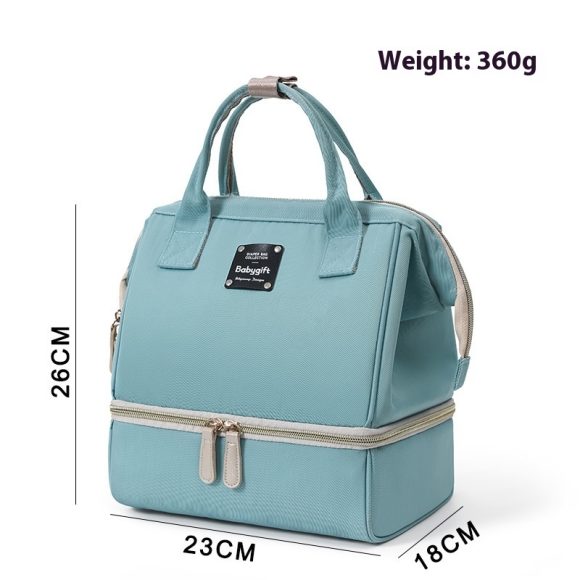 Double-layer Dry Wet Separation Portable Shoulder Baby Diaper Bag Multi-functional Breast Milk Storage Bag - Image 6