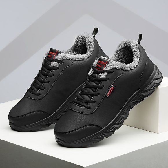 Men Sneakers Winter Warm Sports Shoes With Plush - Image 7