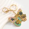 Creative Personality Brass Ancient Style Hollow Flower Butterfly Keychain Pendant - Image 2