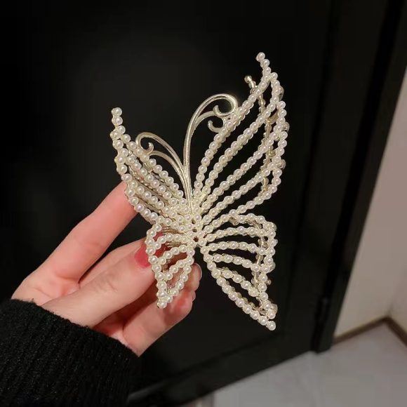 Ladies Pearl Butterfly Alloy Grip - Image 8