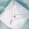 Asterism Moon Double-layer Necklace For Women - Image 2