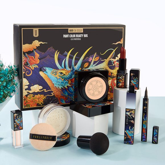 Elk Makeup Nine-piece Set Makeup Powder Air Cushion BB Cream Lipstick Affordable Makeup Set - Image 7