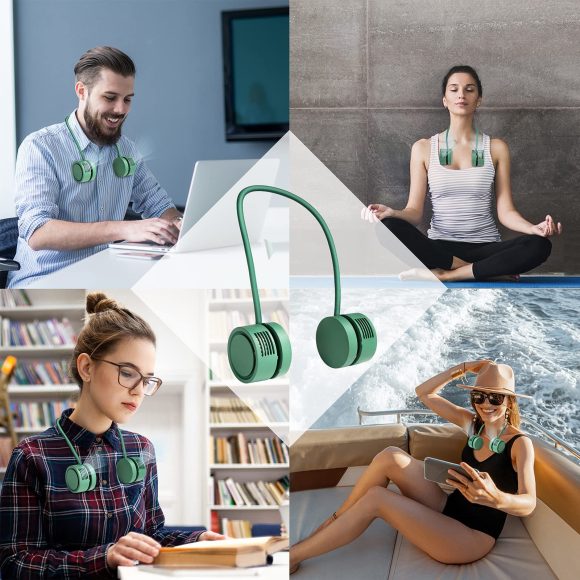 Hanging Neck Fan Leaf Less Small Fan USB Portable Storage Lazy Aromatherapy Neck Hanging Neck Electric Fan - Image 3