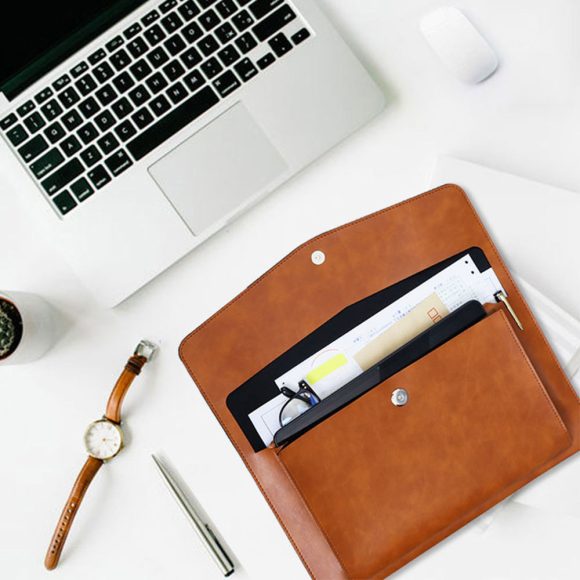 A4 File Bag Contains Large Capacity Double-layer Leather Protective Sleeve - Image 2