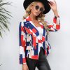 Ladies Fashion Print Lapel Small Blazer