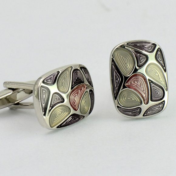 Bohemian Enamel Cufflinks Shirt Buttons - Image 2