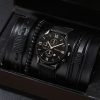 Single Calendar Fake Three Eye Canvas Quartz Watch Bracelet Set - Image 3