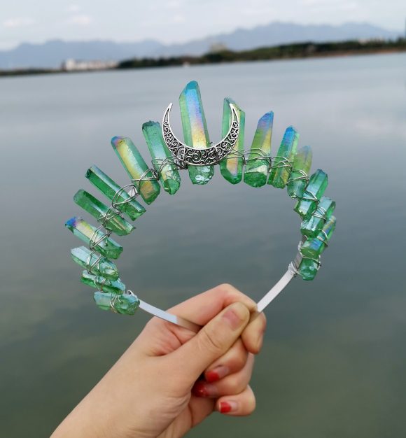 Natural Crystal Electroplating Frosted Crystal Witch Headband - Image 7