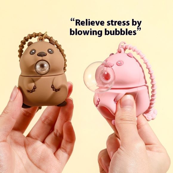Groundhog Squeezing Toy Bubble Blowing Car Keychain Pendant - Image 5
