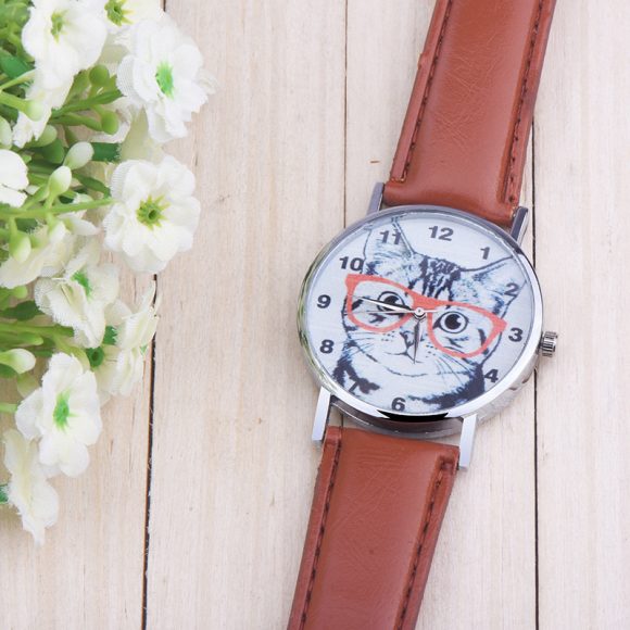 Cute Lady Simple Fashion Trendy Eyes Cat Digital Watch - Image 2