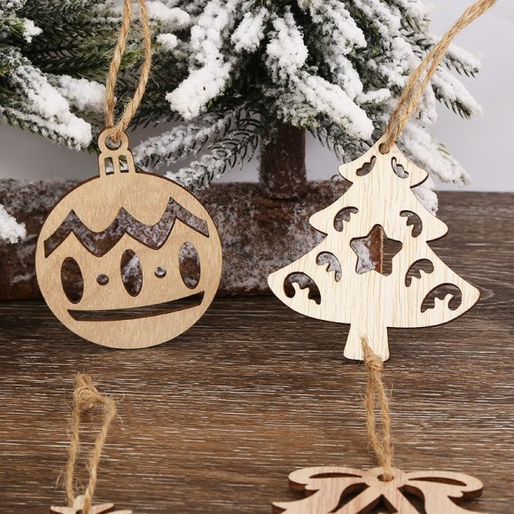 Christmas Party Decorative Creative Hollow Pumpkin Pendant Wooden Craftwork - Image 2