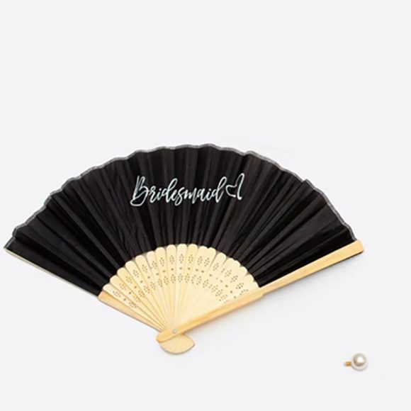 Bride And Bridesmaid Black And White Fan Bachelor Party Wedding - Image 7