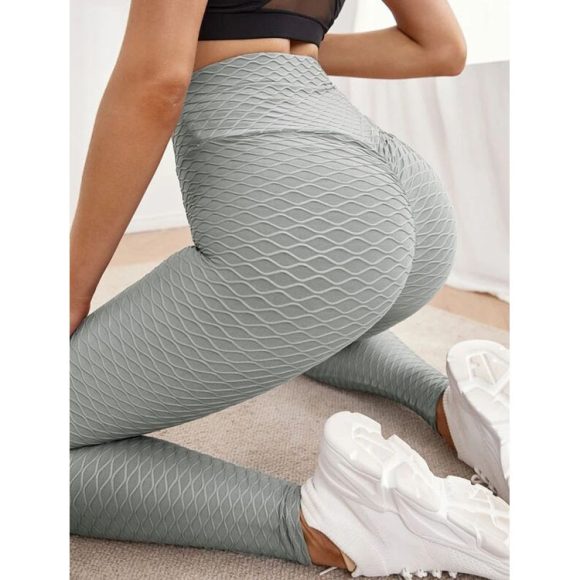 Jacquard Stretch Fitness Pants High Waist Tight Exercise Yoga Pants - Image 6