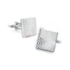 Men's Cufflinks Silver Square Carved Pattern Cufflinks Copper Material