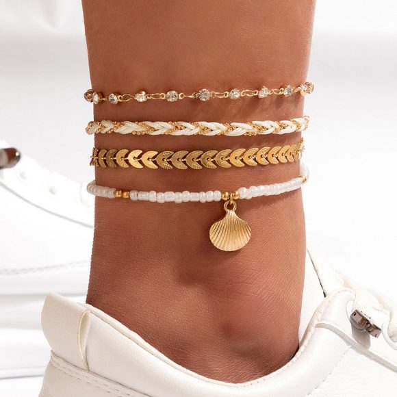 Bohemian Ocean Wind Starfish Shell Pearl Anklet - Image 9
