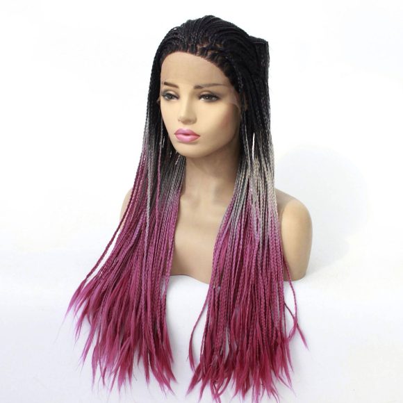 Europe Lady Double Braided Wig Black Fro - Image 3