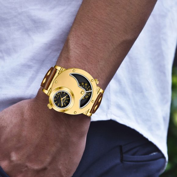 Gold Multi-functional Exaggerated Dial Watch For Men - Image 7