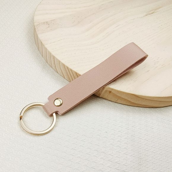 Versatile Solid Color Leather Keychain - Image 5
