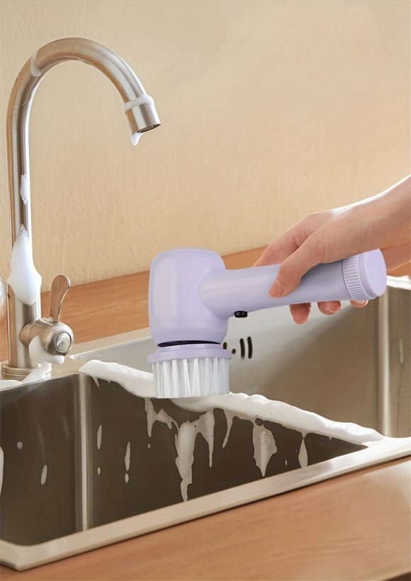 5 In 1 Multifunctional Electric Brush Cleaner Bathroom Sink Kitchen Window Electric Rotary Brush Cleaner - Image 5