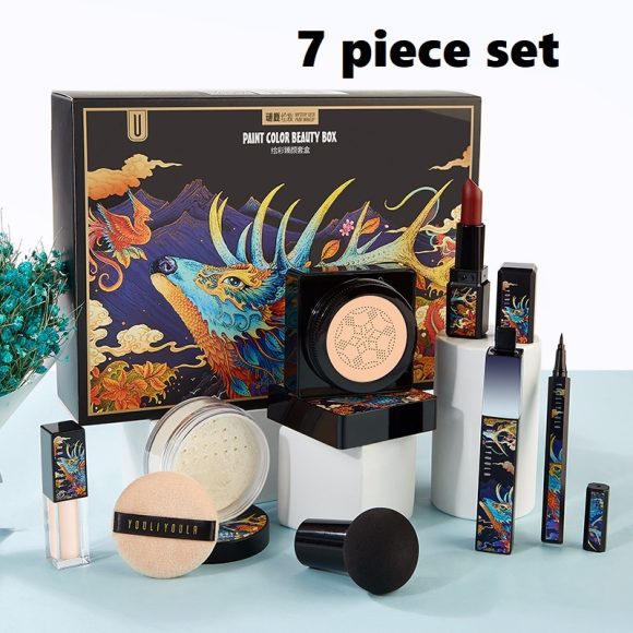 Elk Makeup Nine-piece Set Makeup Powder Air Cushion BB Cream Lipstick Affordable Makeup Set - Image 5