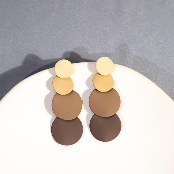 Macaron Wafer Tassel Stud Earrings Korean Style - Image 6
