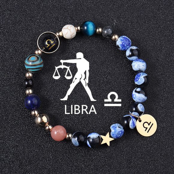 European And American Twelve Constellations Bracelets Blue Flame Agate Eight Planets Bracelet - Image 5