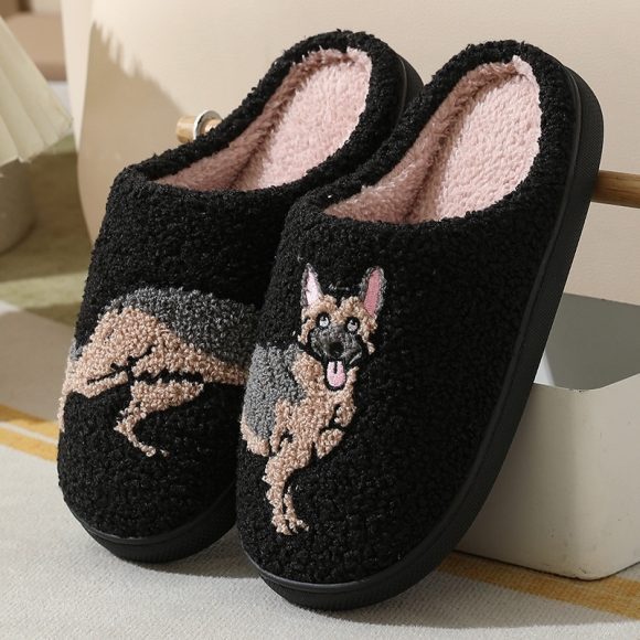 New Comfort Home Cute Cartoon Little Wolf Dog Winter Cotton Slippers - Image 3