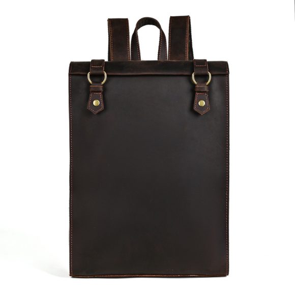 Crazy Horse Leather Men's Vintage Backpack Large Capacity - Image 5