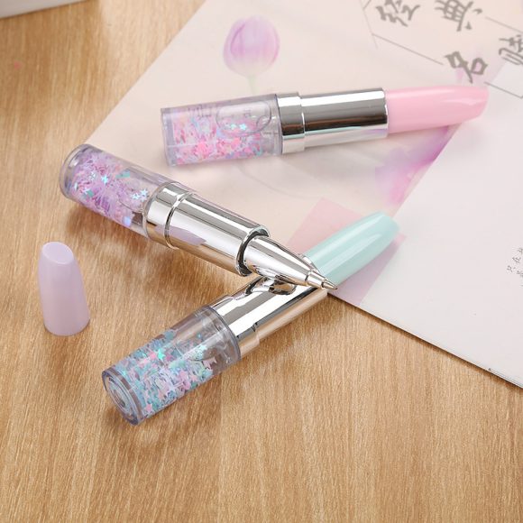 Creative Stationery Girl Heart Red Flow Sand Powder Signature Pen - Image 2