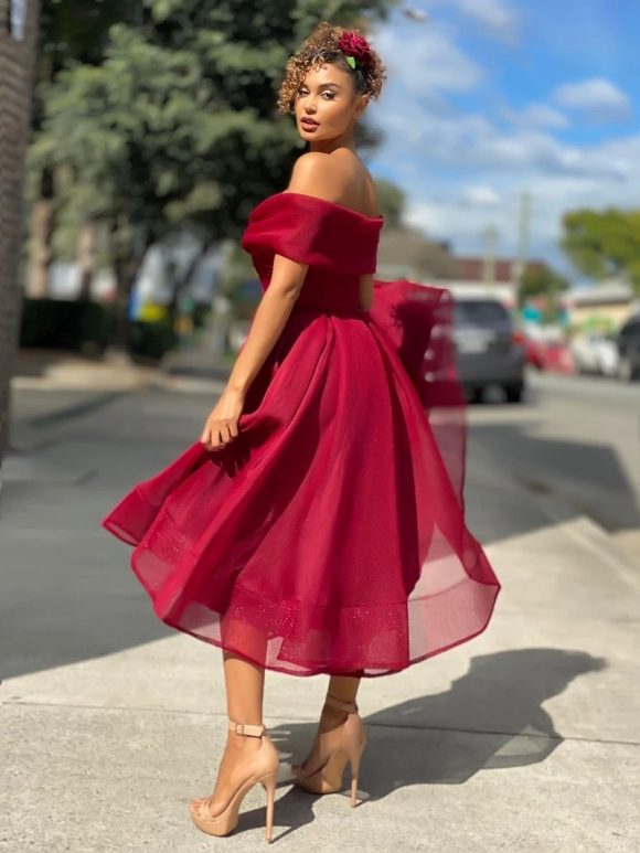 Womens Solid Casual Party Night Dress Club Off Shoulder Gown Elegant Backless Sexy Dress Birthday - Image 2