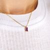 Rectangular 12month Birthday Stone Pendant Colorful Zircon Clavicle Chain - Image 8