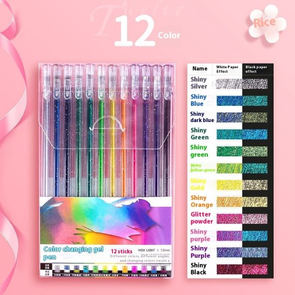 Shiny Crystal Gel Pen Fluorescent Pen Set - Image 5