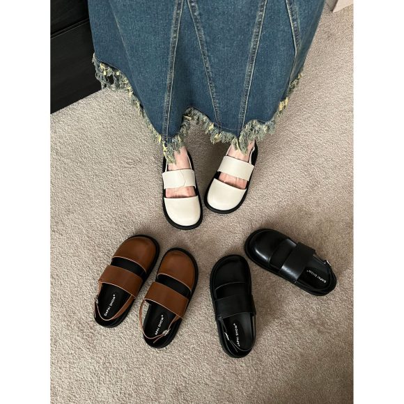 Retro Raise The Bottom One Strap Two-way Breathable Closed Toe Sandals - Image 2