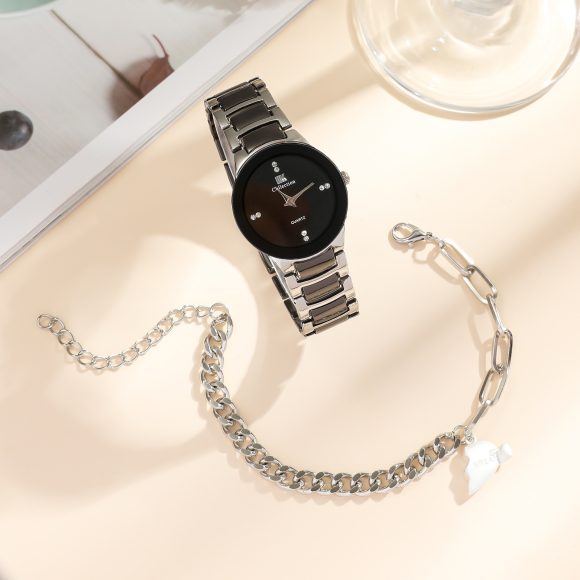 New Fashion Simple All-match Couple Watch Heart Bracelet Suit - Image 3