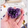Purple Water Crystal Cluster Love Decoration Piece Raw Stone Ore Specimen Heart - Image 2