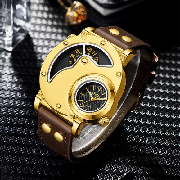 Gold Multi-functional Exaggerated Dial Watch For Men - Image 2