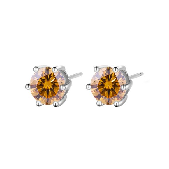 Moissanite Six-claw Ear Studs 1 Karat Simple Graceful - Image 5